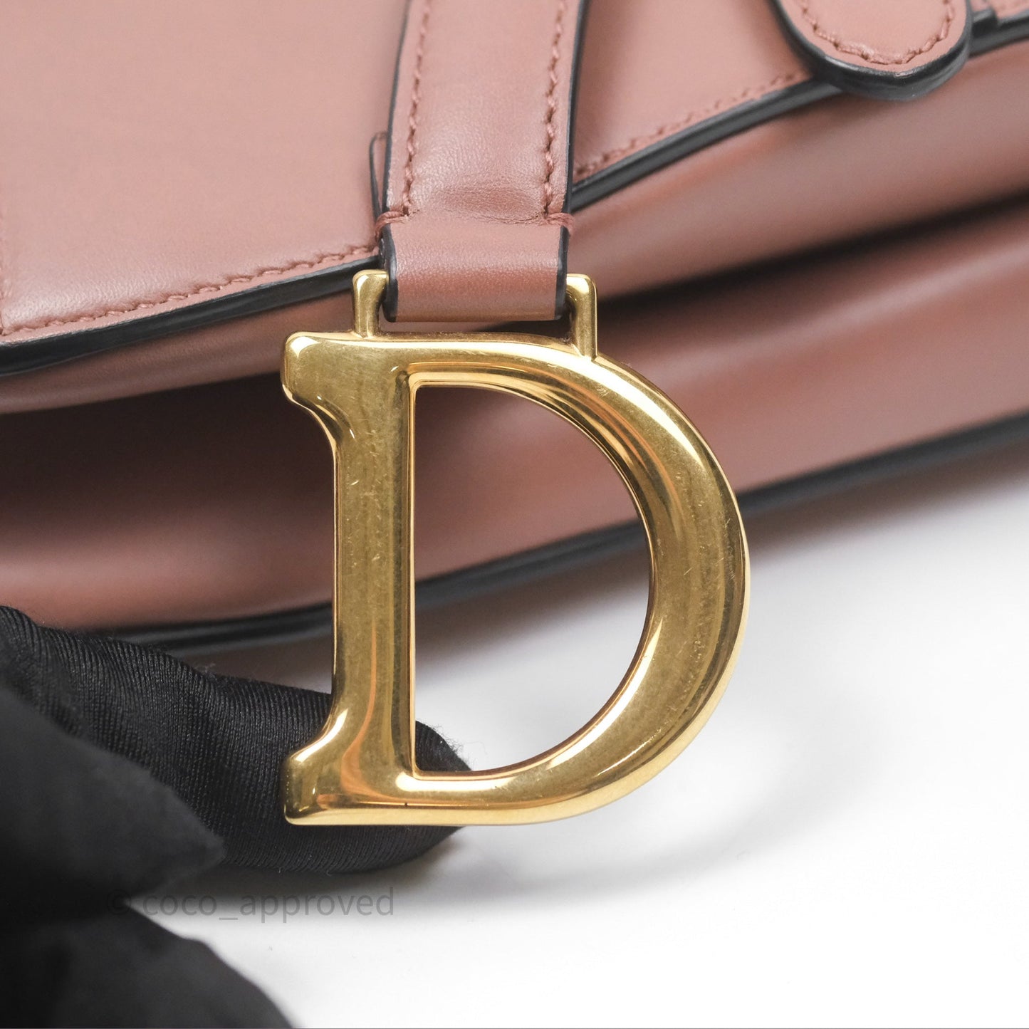 Christian Dior Mini Saddle Bag Rose Taupe Grained Calfskin Gold Hardware