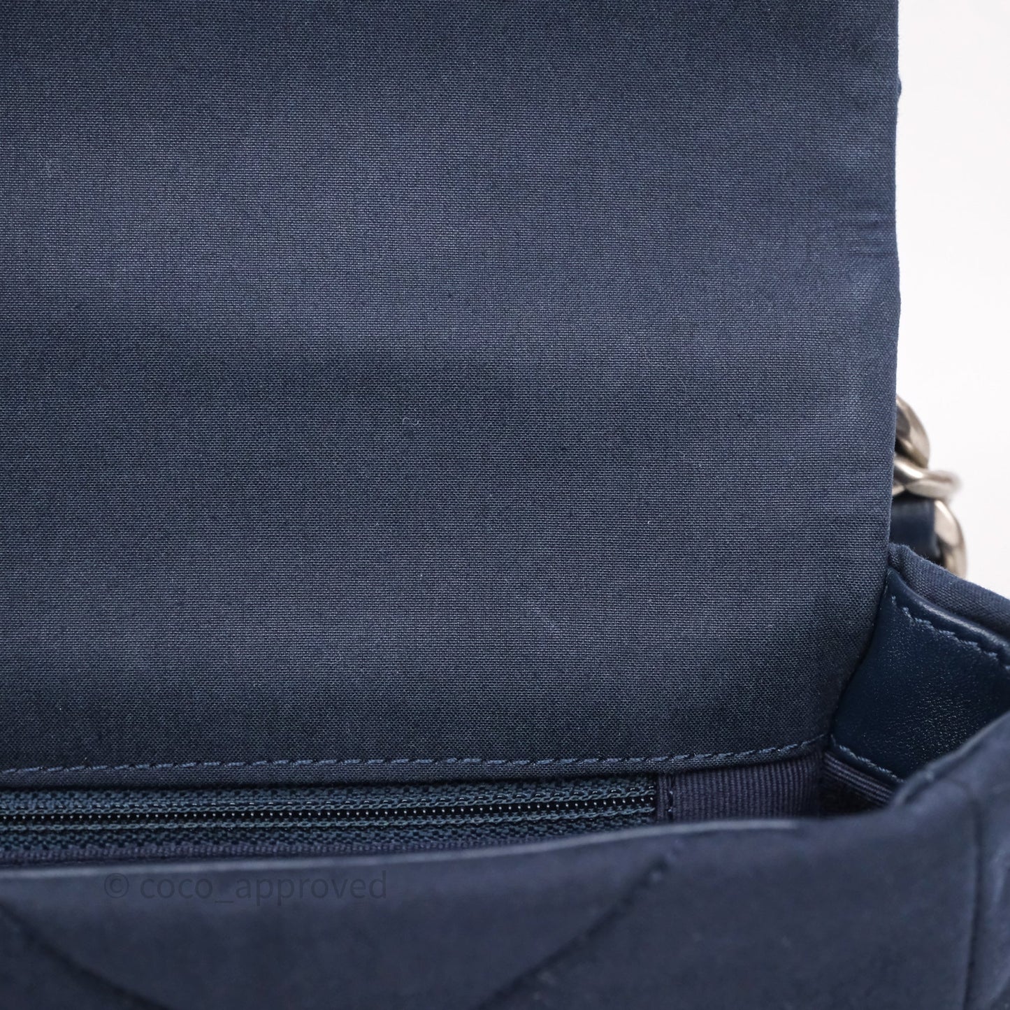 Chanel 19 Small Dark Navy Fabric Mixed Hardware