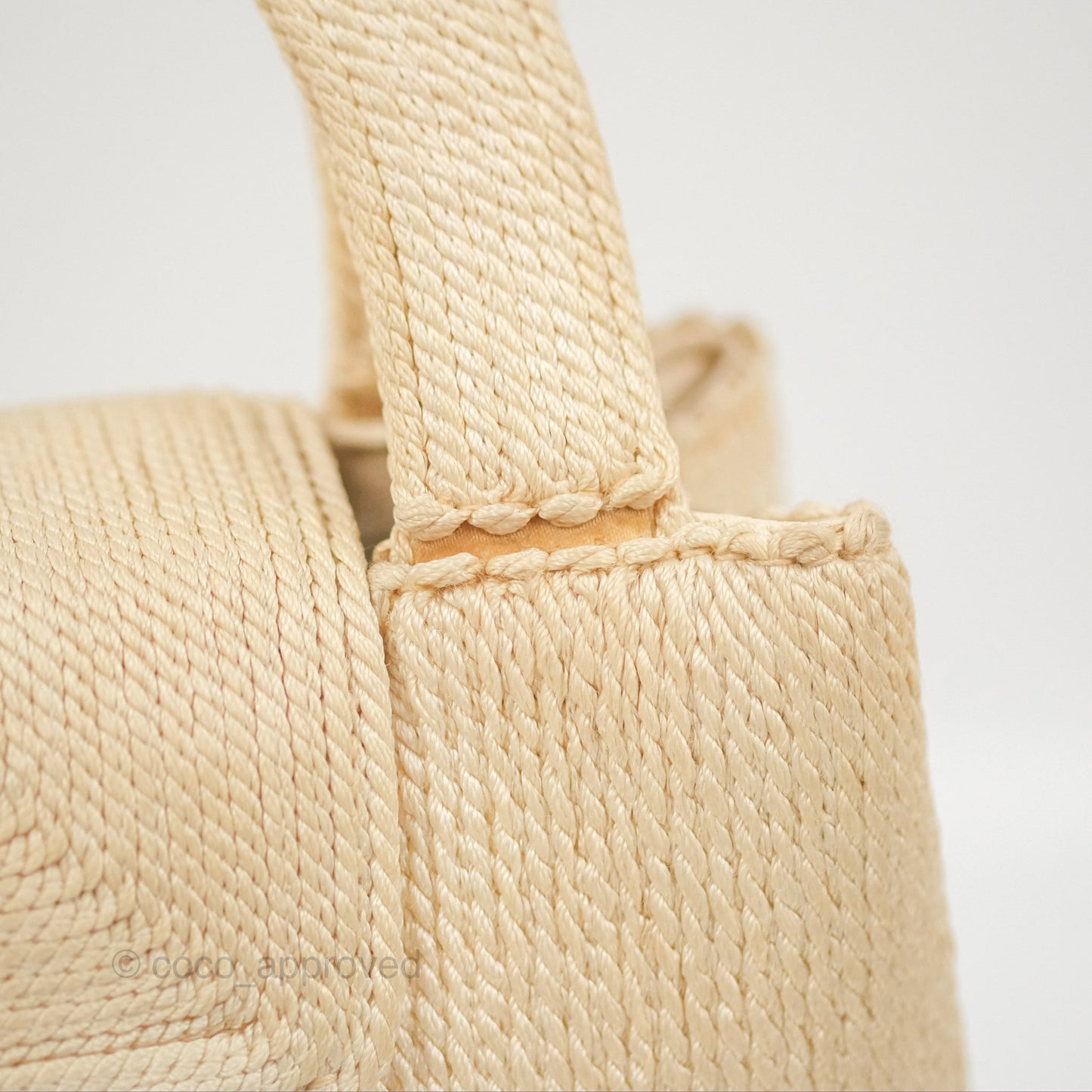 Chanel Vintage Mini Kelly Silk Rope Braided Cream Beige 24K Gold Hardware