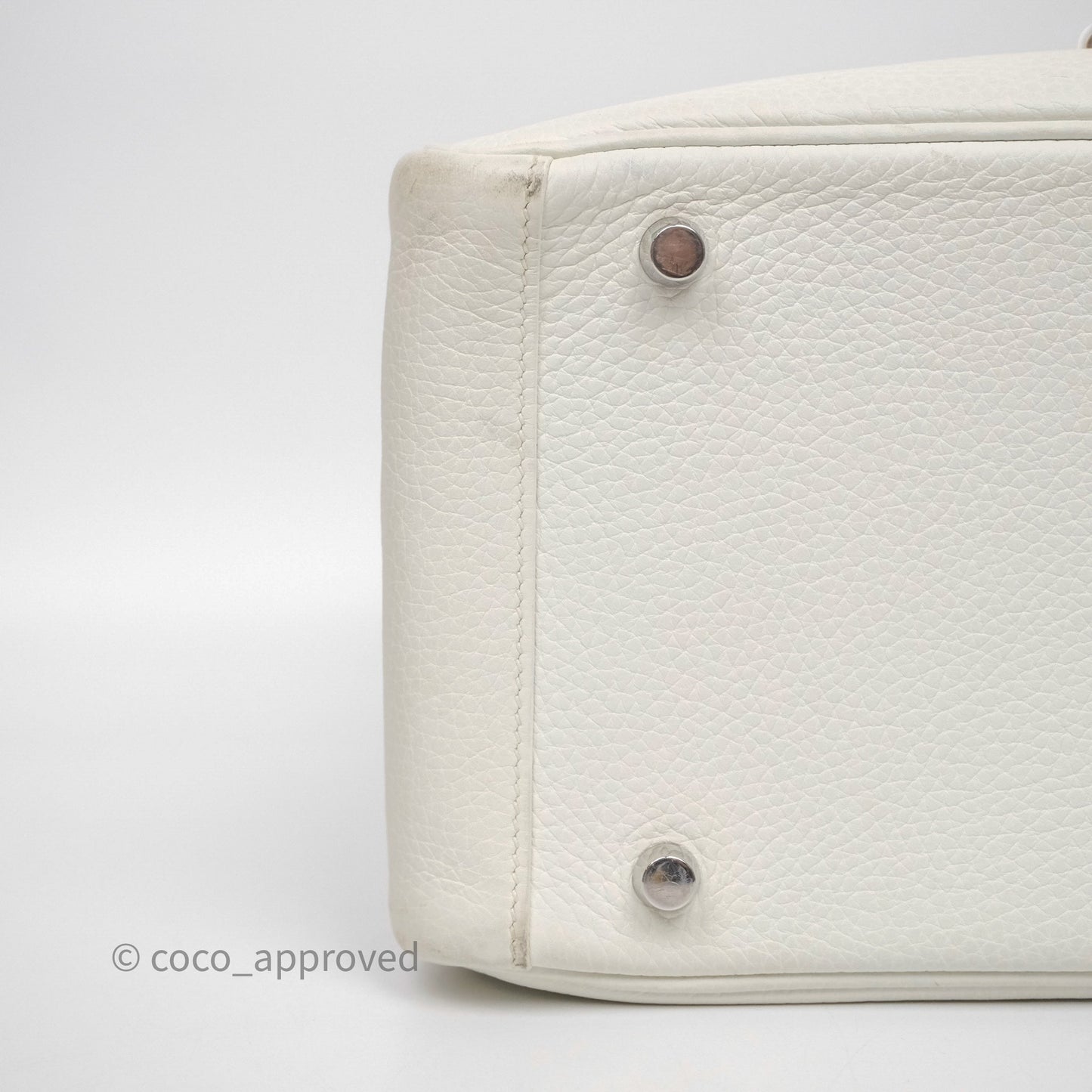 Hermès Lindy 30 White Clemence Palladium Hardware