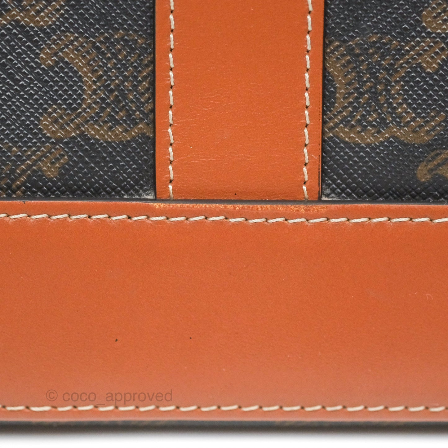 Celine Small Bucket Triomphe Canvas Tan Calfskin
