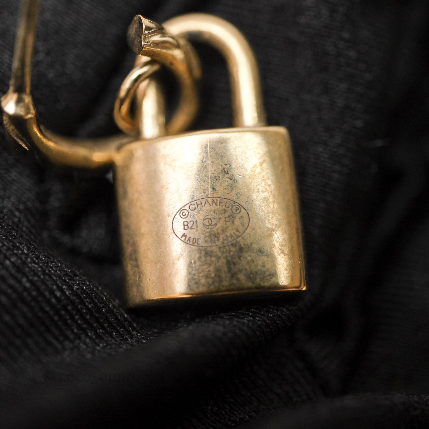 Chanel CC Padlock Drop Earrings Gold Tone 21P