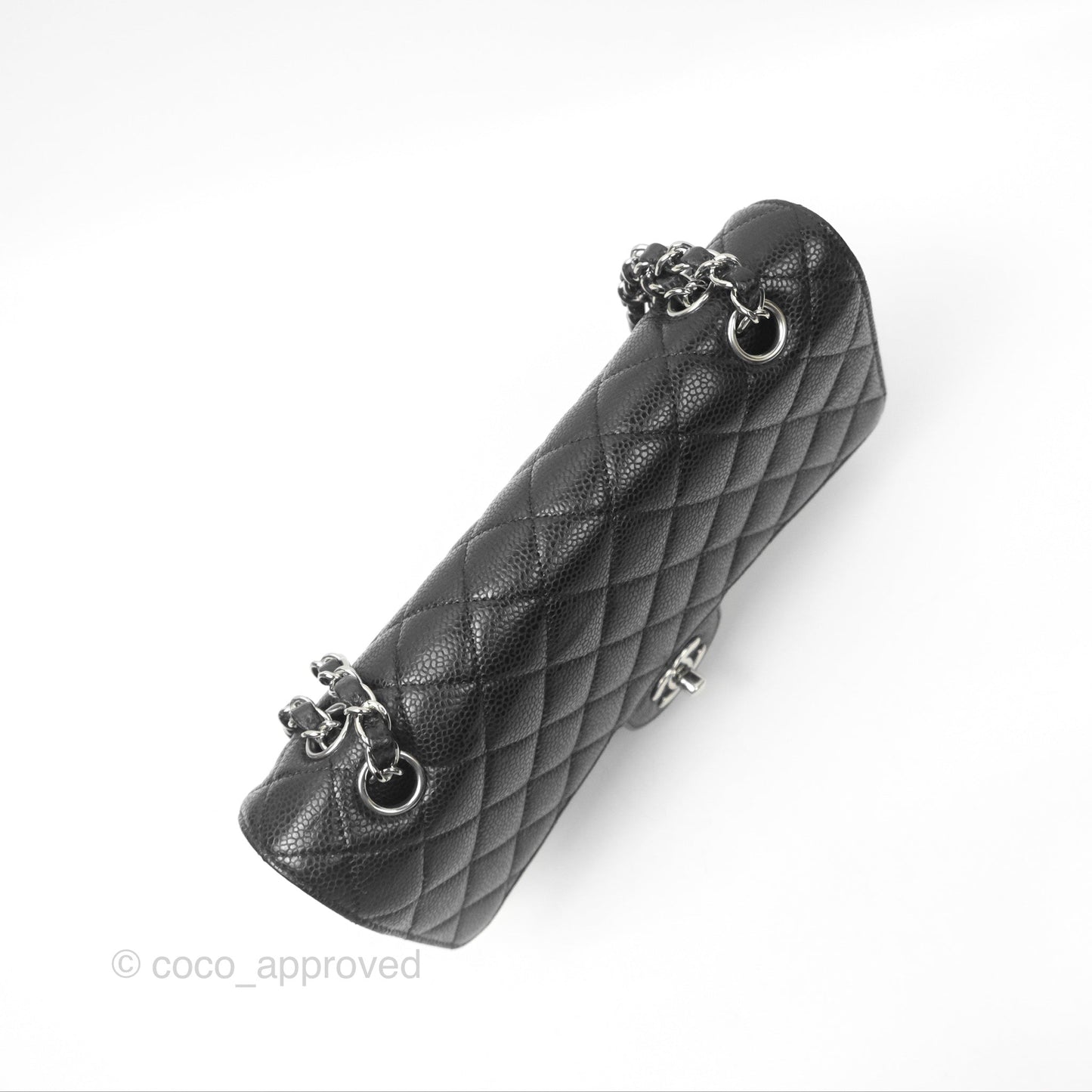 Chanel Classic M/L Medium Flap Quilted Black Caviar Silver Hardware
