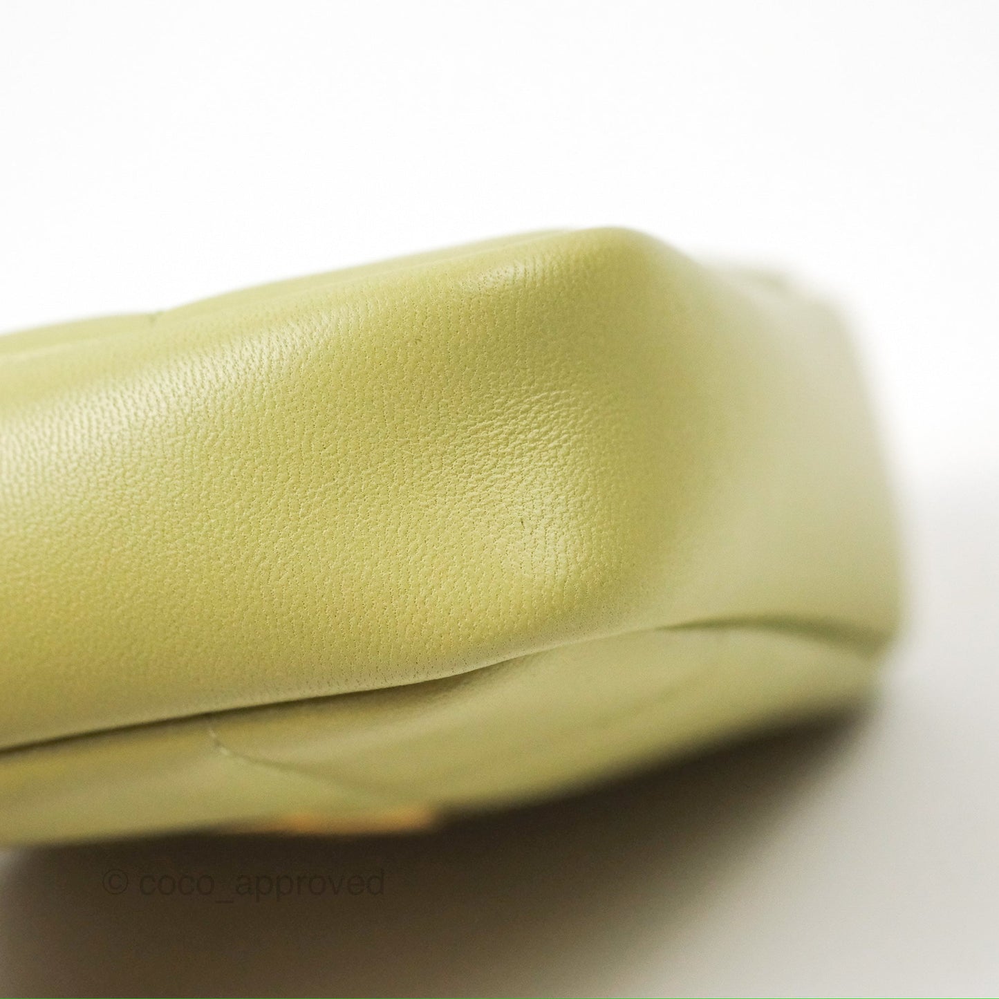 Chanel Diamond Belt Coin Purse Avocado Green Lambskin Aged Gold Hardware