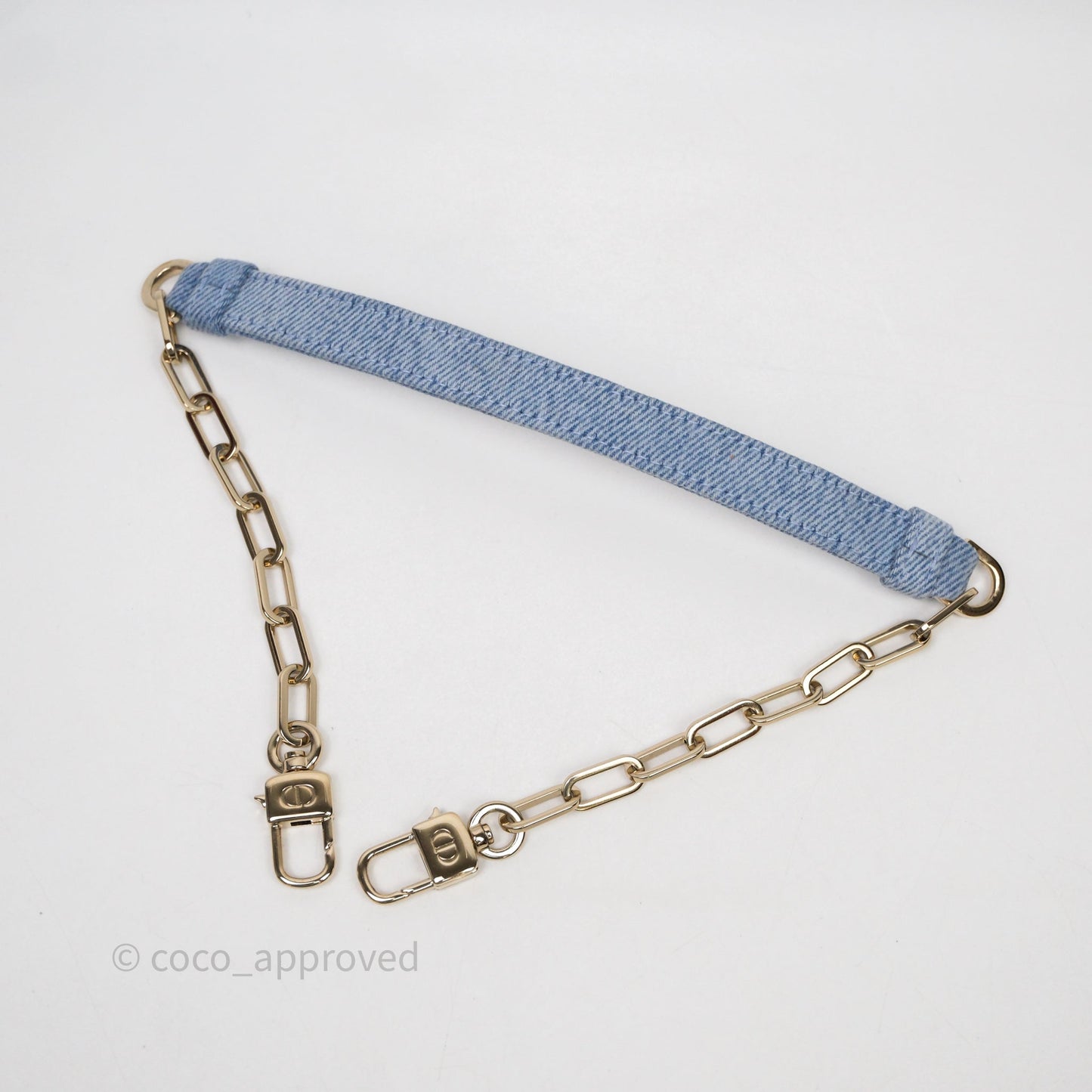 Christian Dior Small Lady D-Joy Bag Washed Blue Denim Cannage Gold Hardware