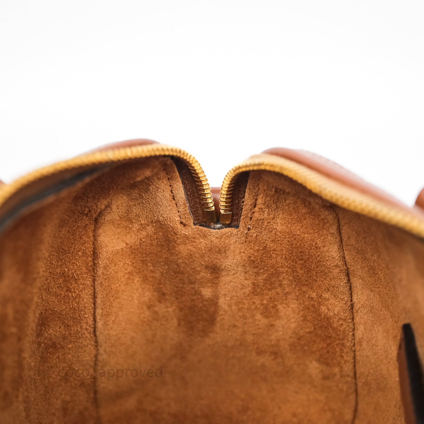 Celine Small Boston Bag Tan Calfskin Gold Hardware