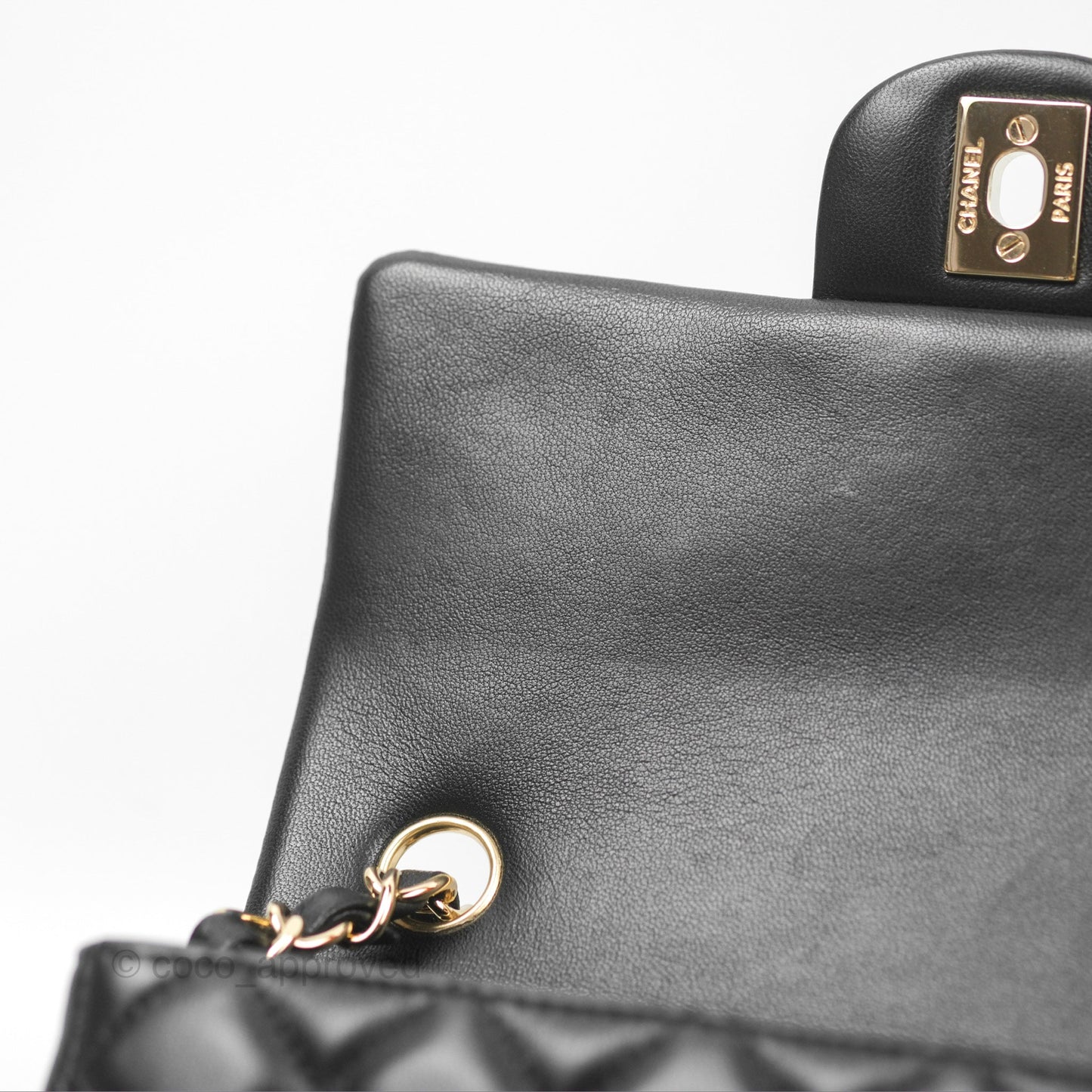 Chanel Quilted Mini Rectangular Black Lambskin Gold Hardware