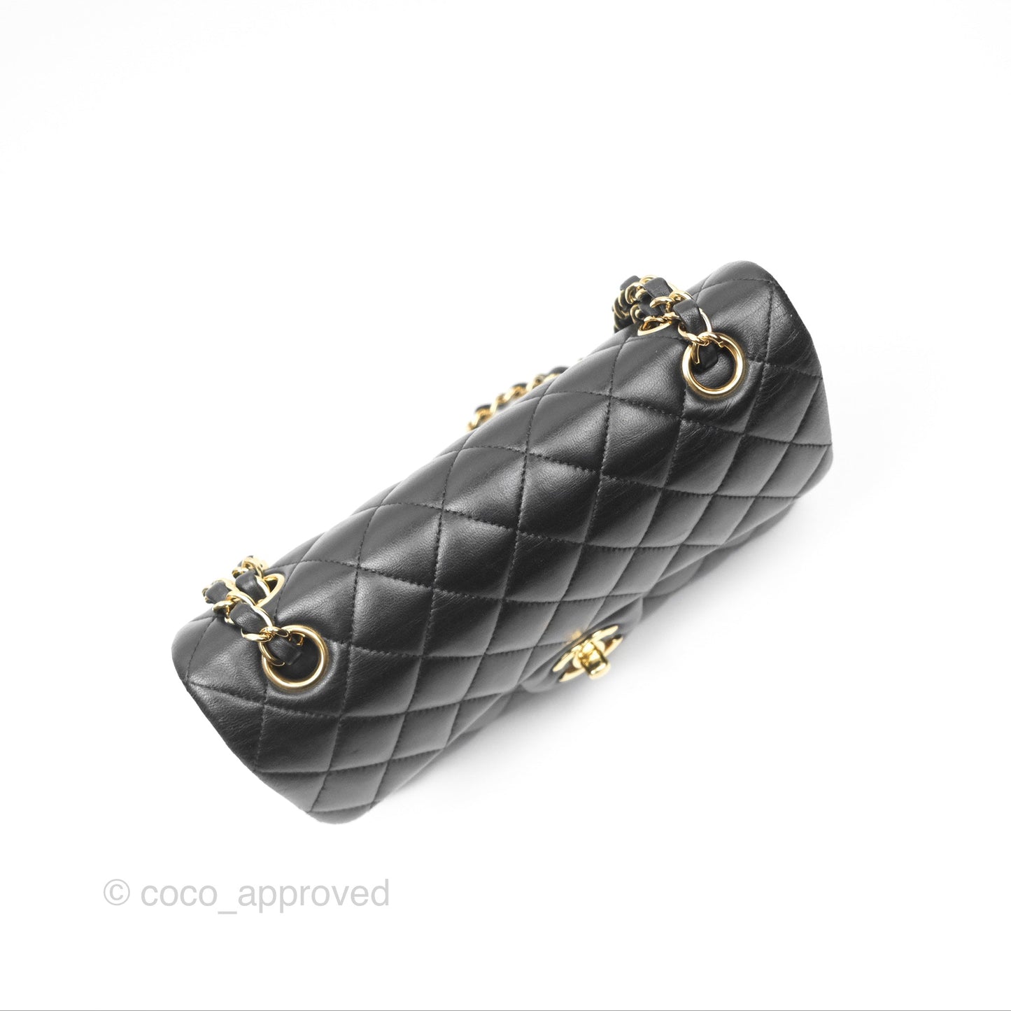 Chanel Small Classic Quilted Flap Black Lambskin Gold Hardware