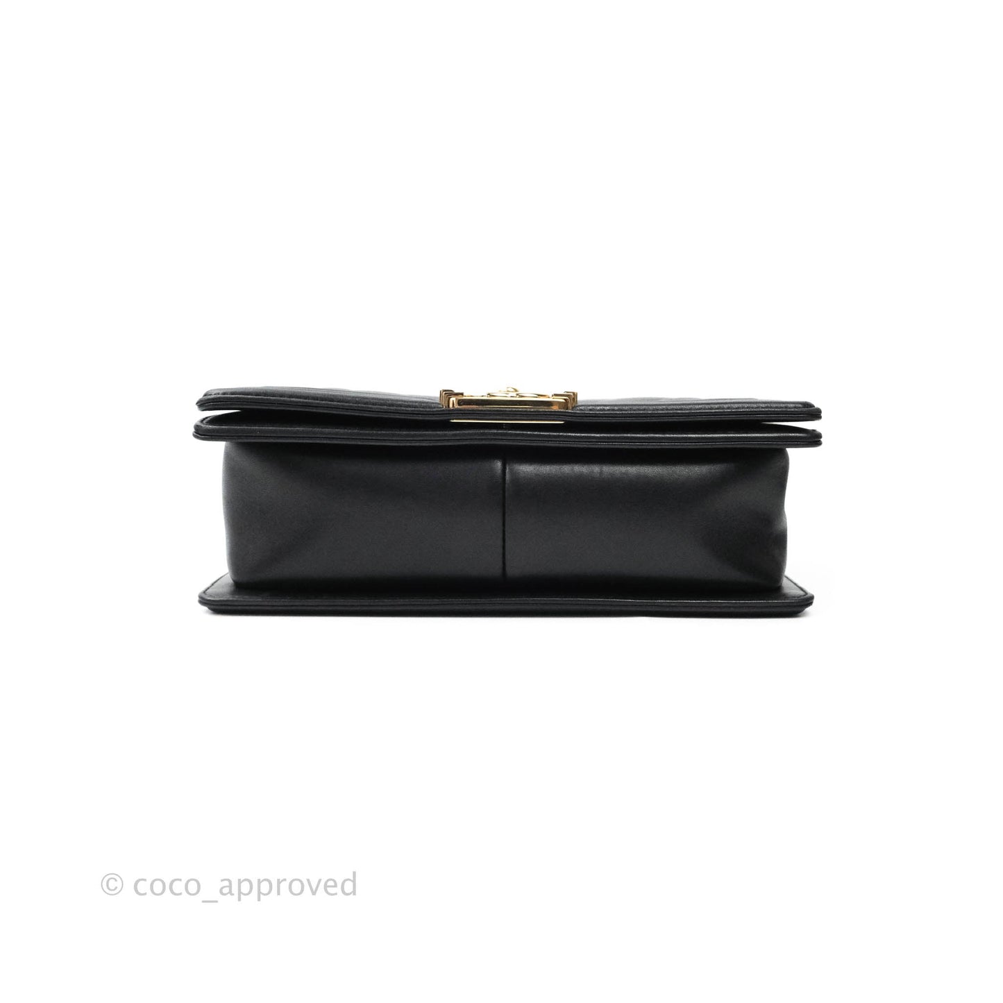 Chanel Boy Chevron Medium Black Lambskin Gold Hardware
