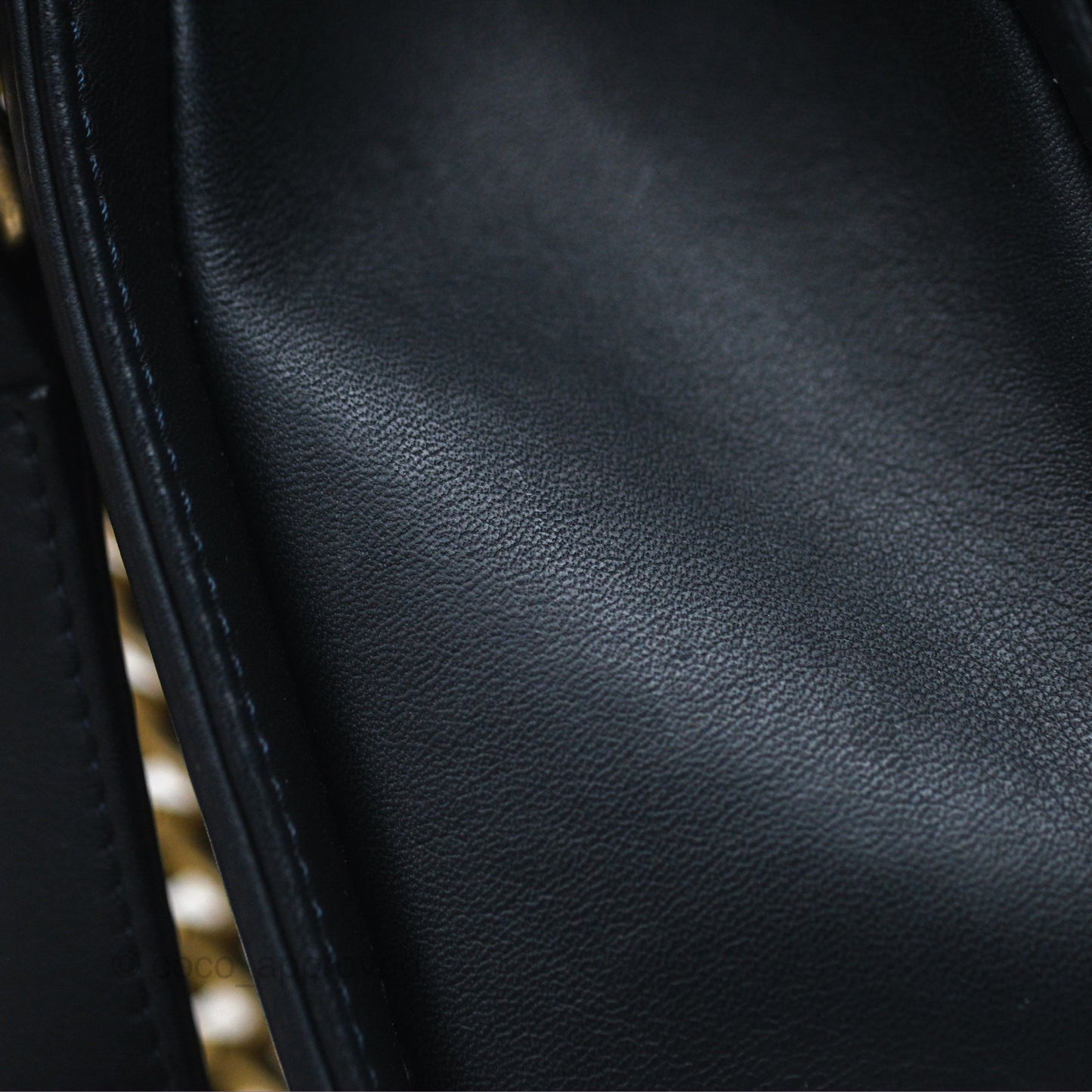 Chanel Medium Boy Chevron Navy Caviar/ Calfskin/ Suede Aged Gold Hardware