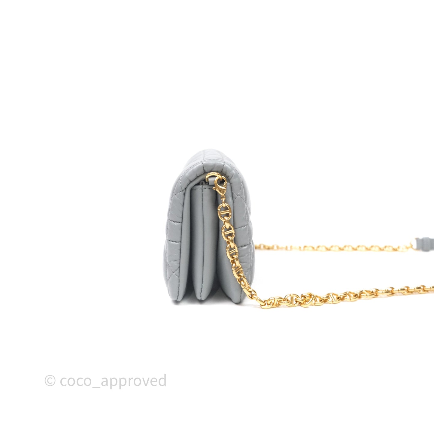 Christian Dior Mini Caro Bag Grey Macrocannage
