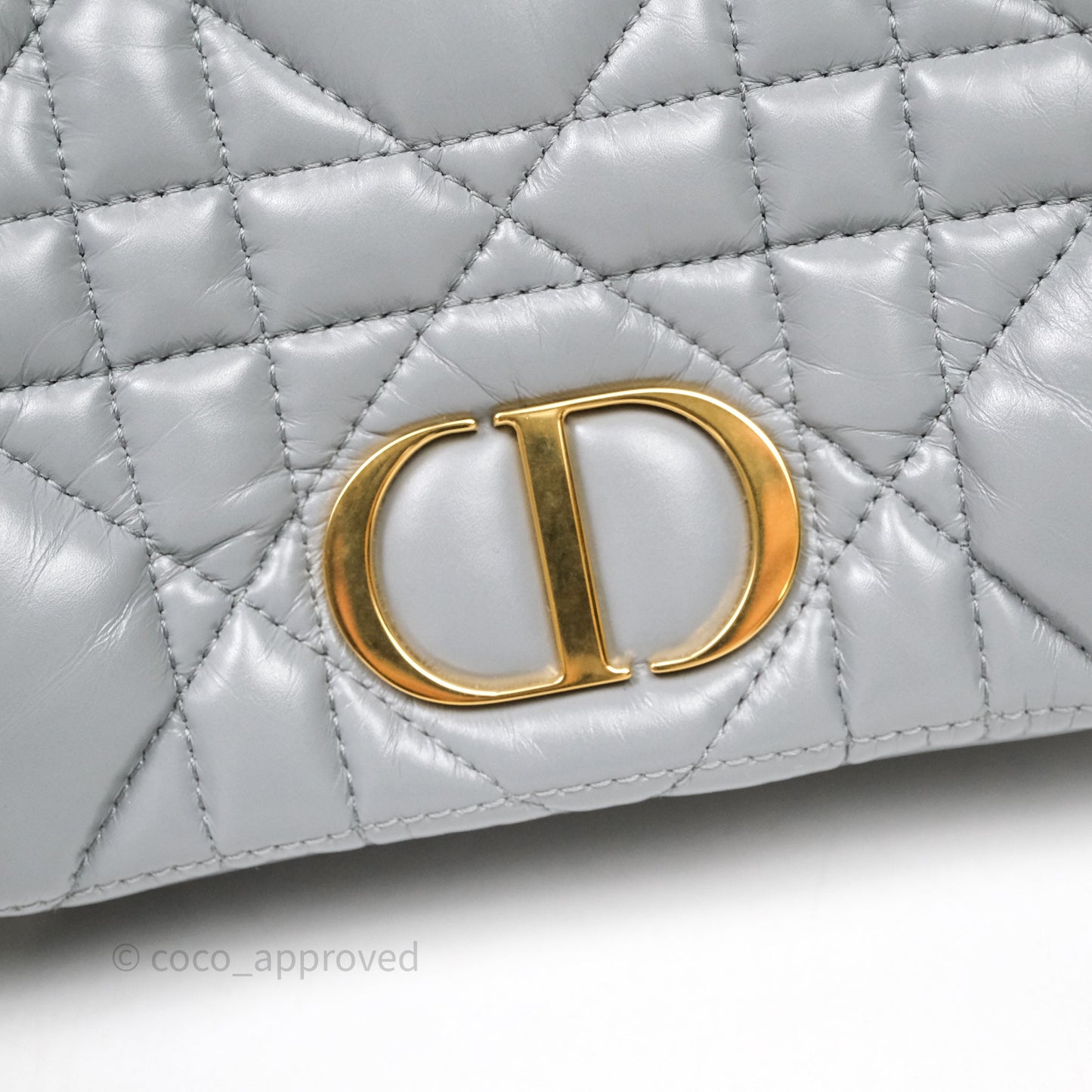 Christian Dior Mini Caro Bag Grey Macrocannage