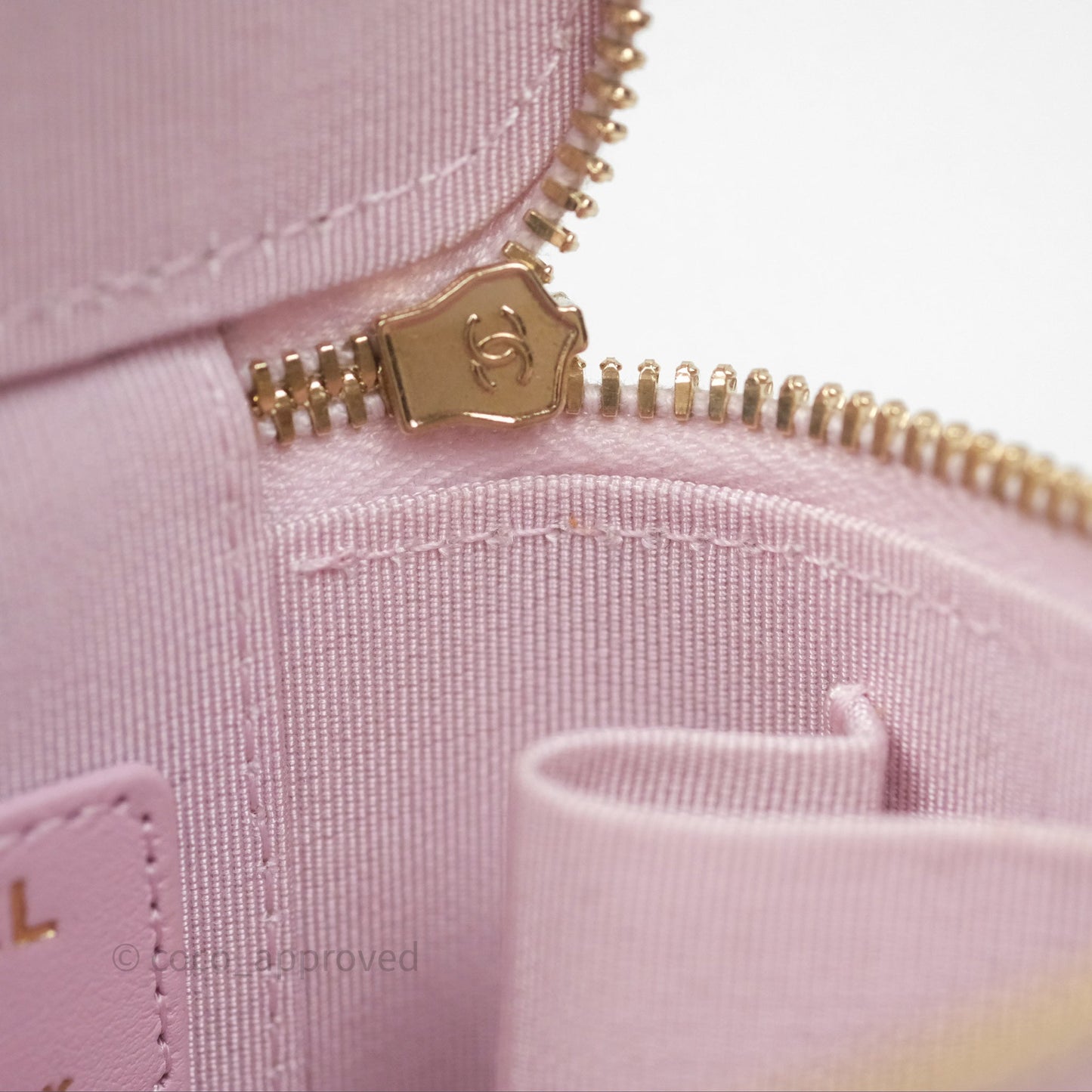 Chanel Mini Vanity With Chain Lilac Caviar Gold Hardware