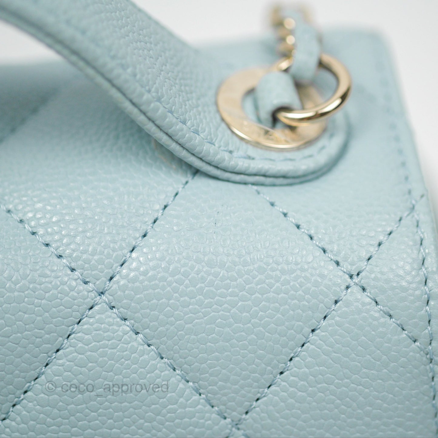 Chanel Quilted Small Business Affinity Flap Blue Caviar Gold Hardware