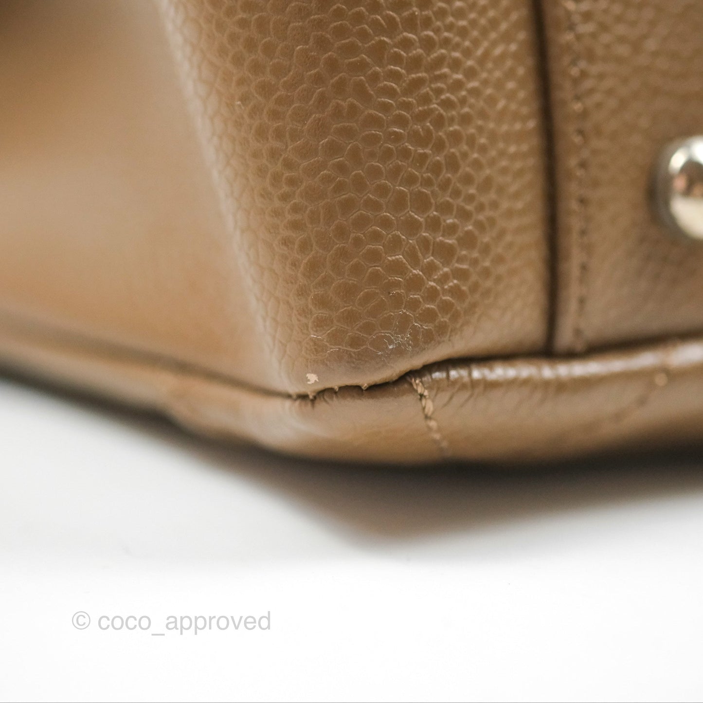 Chanel XL GST Brown Taupe Caviar Silver Hardware