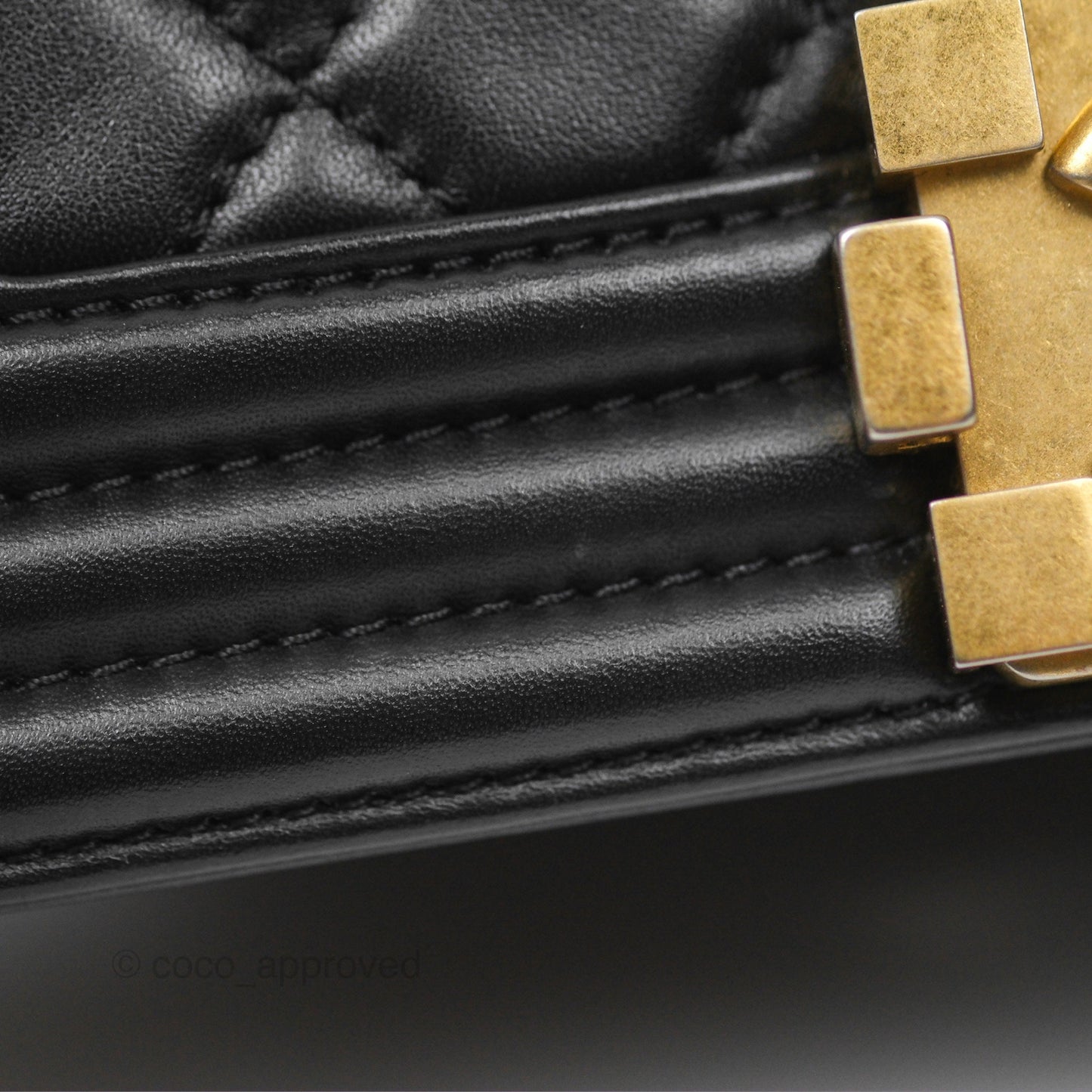 Chanel Small Boy Black Calfskin Aged Gold Hardware