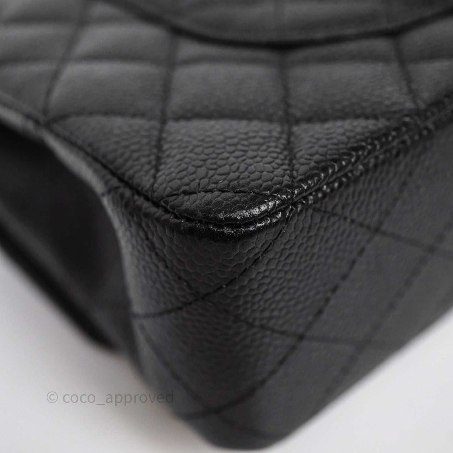 Chanel Classic M/L Medium Flap Quilted Black Caviar Silver Hardware