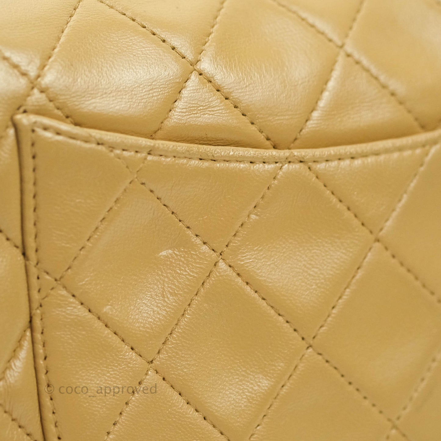 Chanel Mini Square Beige Lambskin 24K Gold Hardware