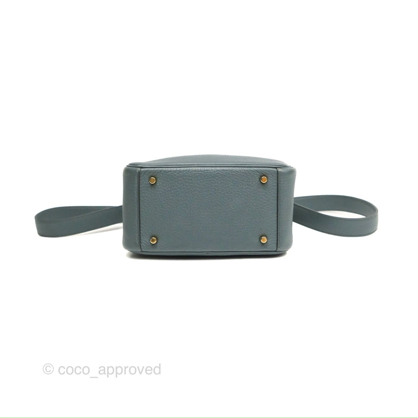 Hermès Mini Lindy 20 Bleu Orage Clemence Gold Hardware