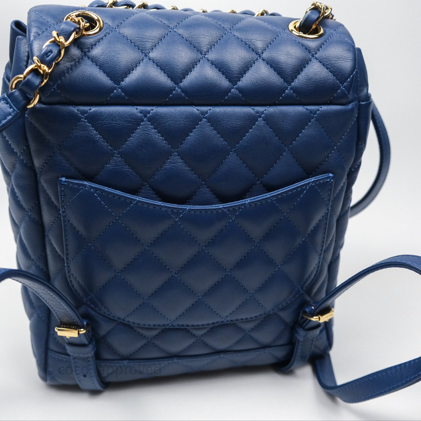 Chanel Quilted Small Urban Spirit Backpack Calfskin Navy Gold Hardware