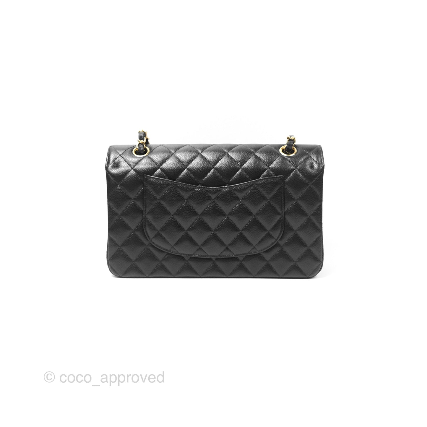 Chanel Classic M/L Medium Flap Quilted Black Caviar Gold Hardware