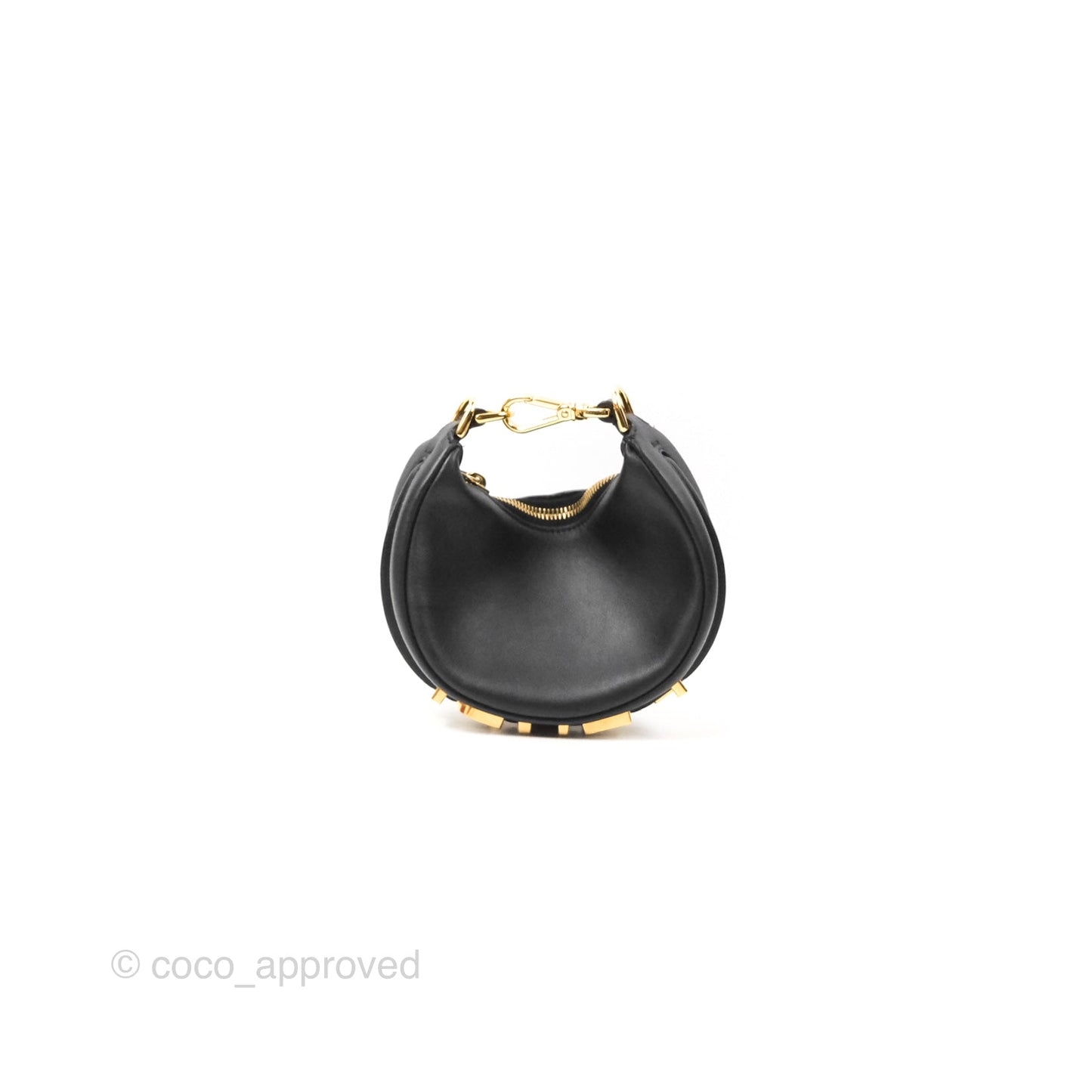 Fendi Nano Fendigraphy Hobo Bag Black Gold Hardware
