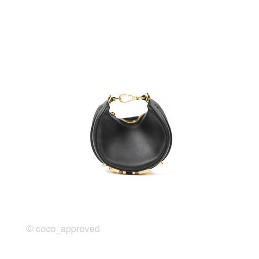 Fendi Nano Fendigraphy Hobo Bag Black Gold Hardware