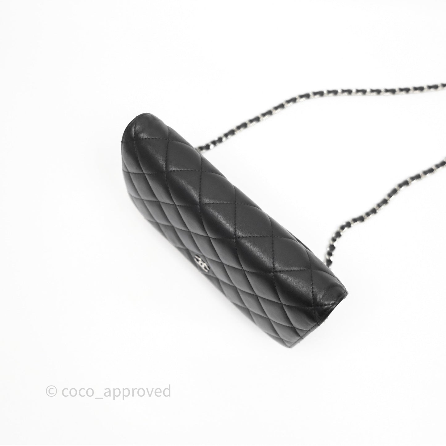 Chanel Quilted WOC Black Lambskin Silver Hardware