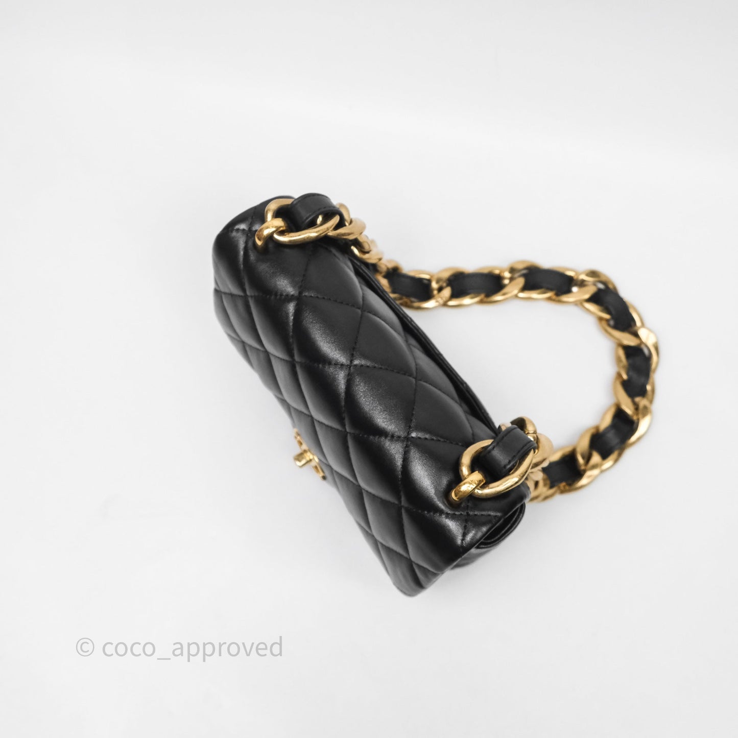 Chanel Small Funky Town Black Lambskin Aged Gold Hardware
