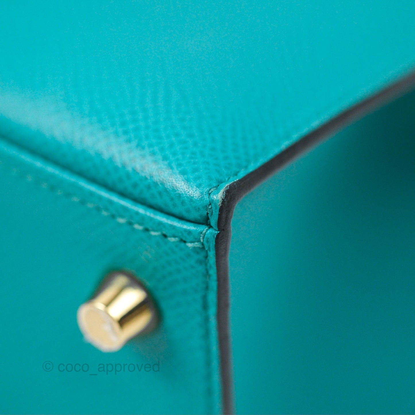 Hermès Sellier Kelly 25 Bleu Paon 7F Epsom Gold Hardware