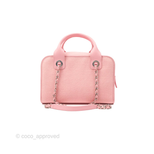 Chanel Deauville Bowling Bag Pink Silver Hardware