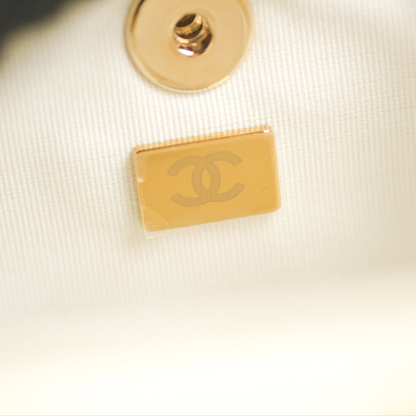 Chanel Quilted Small Duma Drawstring Backpack Ivory White Calfskin Gold Hardware