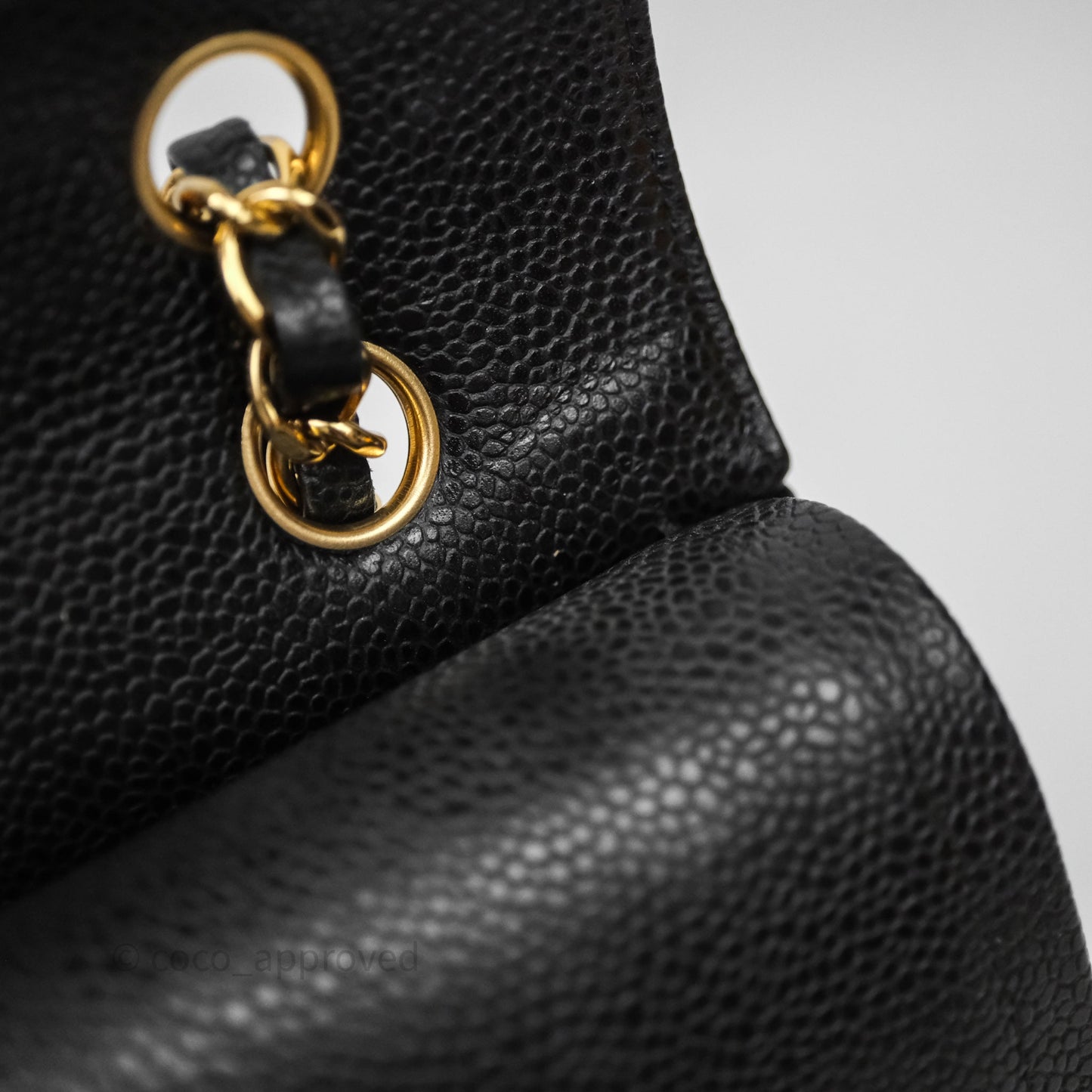 Chanel Classic M/L Medium Flap Quilted Black Caviar Gold Hardware