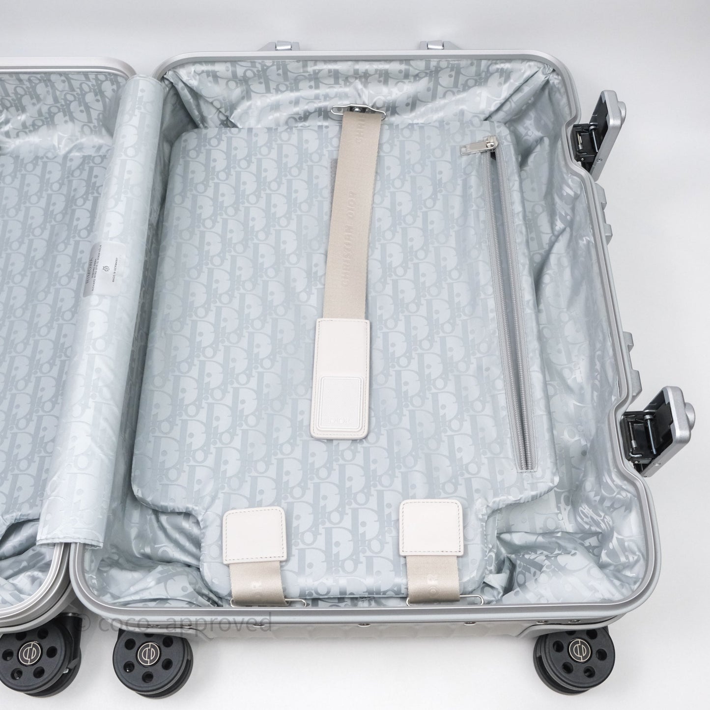 Dior x Rimowa Carry-On Suitcase Gradient Blue Dior Oblique Aluminum