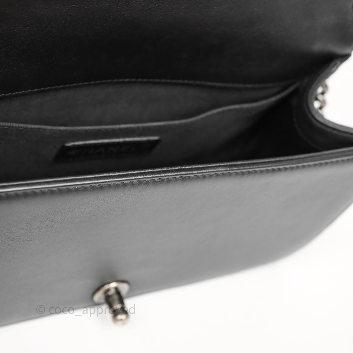 Chanel Quilted Medium Boy Black Lambskin Ruthenium Hardware