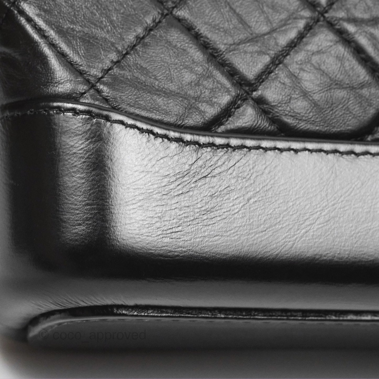 Chanel Small Gabrielle Hobo Quilted Black Aged Calfskin