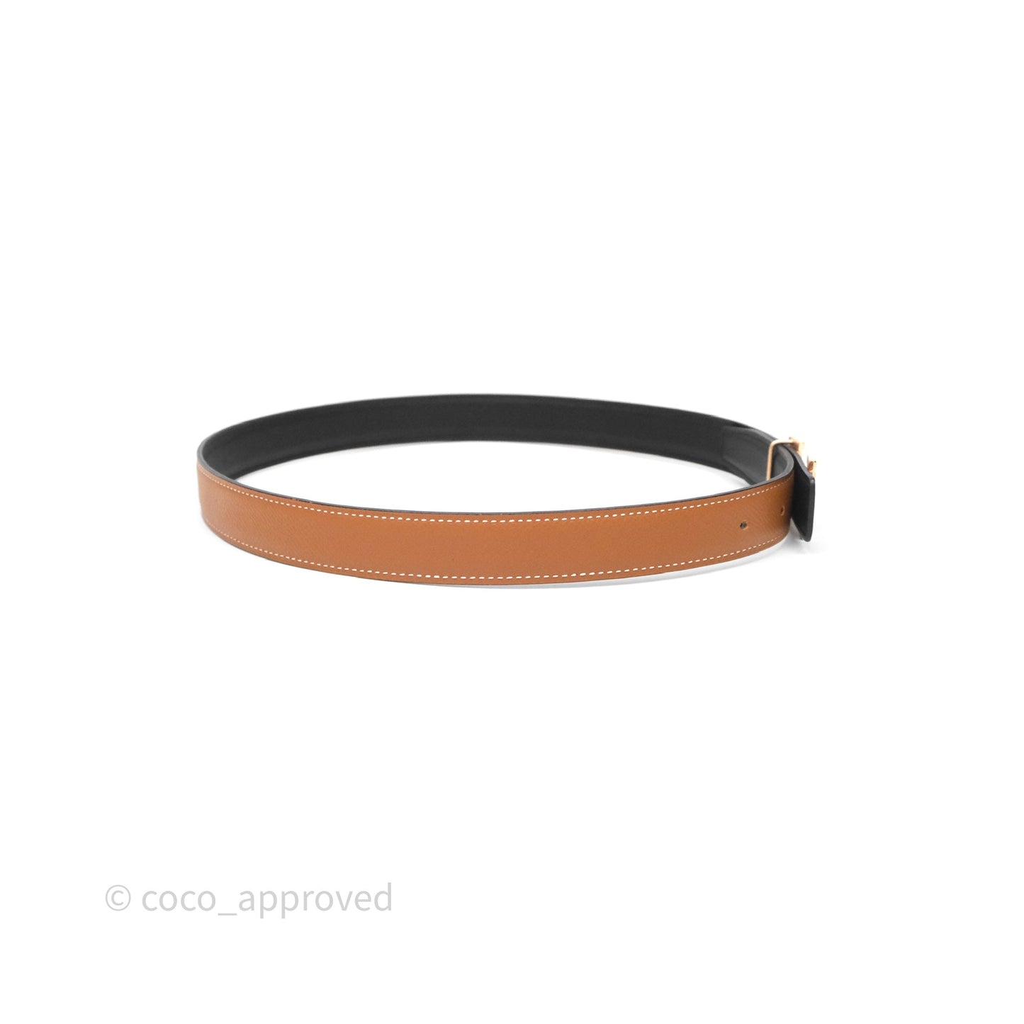 Hermès H Belt Buckle & Reversible Strap Noir/Gold Rose Gold Hardware