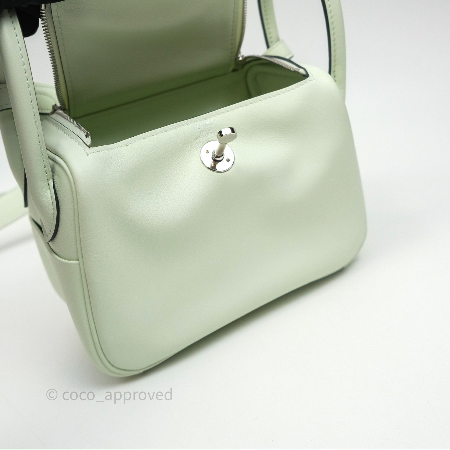 Hermès Mini Lindy Vert Fizz 0S Swift Palladium Hardware