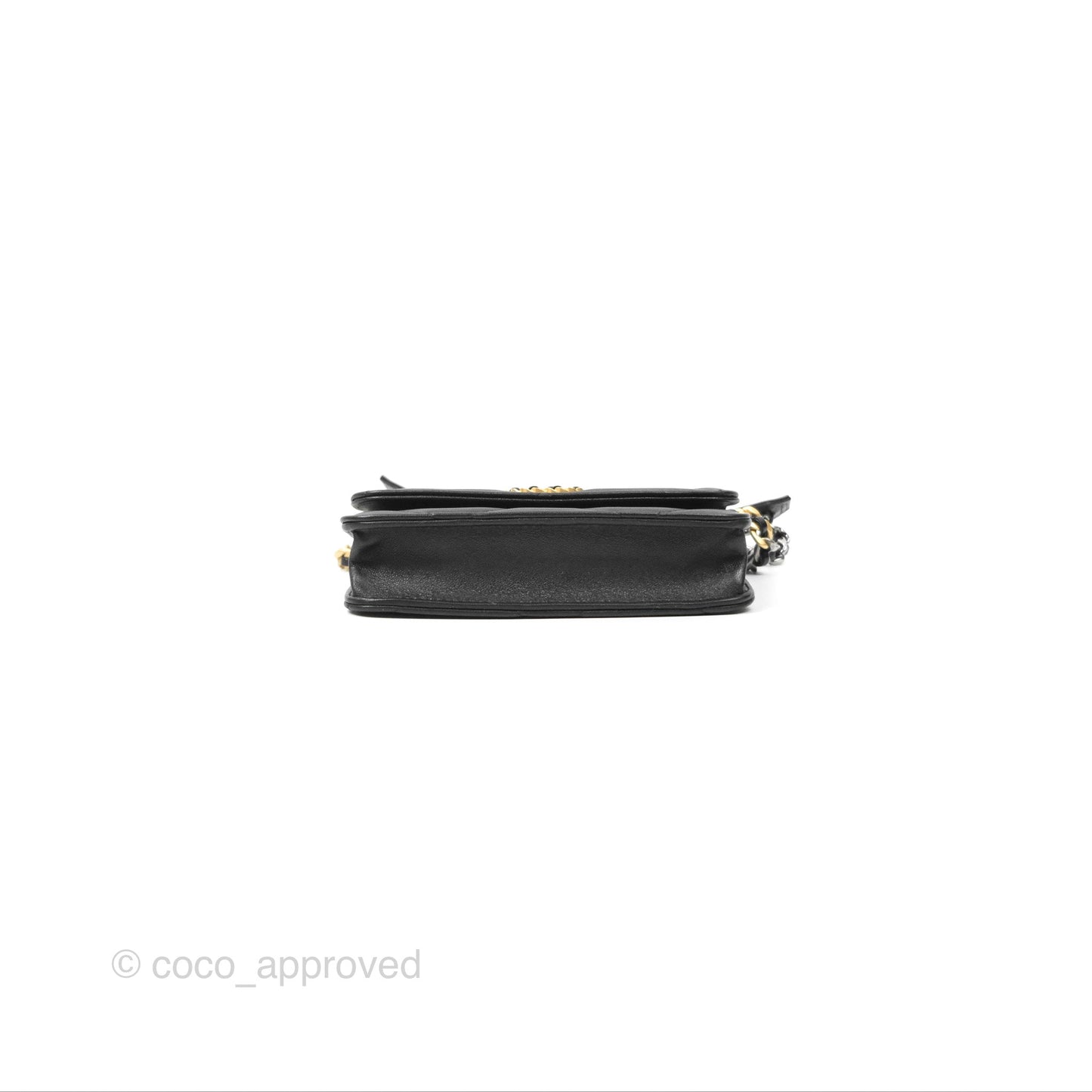 Chanel 19 Mini WOC Flap Phone Holder Black Lambskin Mixed Hardware