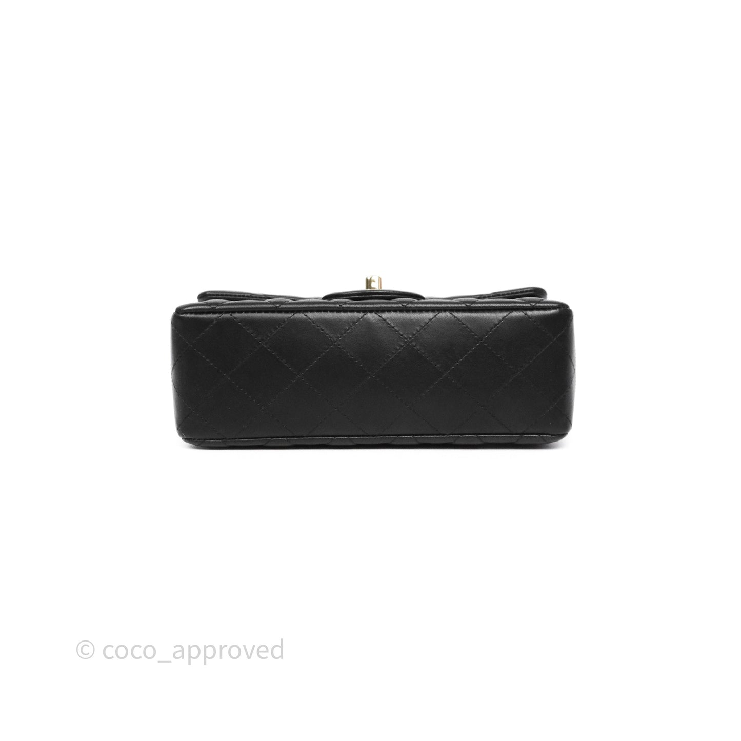 Chanel Mini Rectangular Quilted Black Lambskin Gold Hardware
