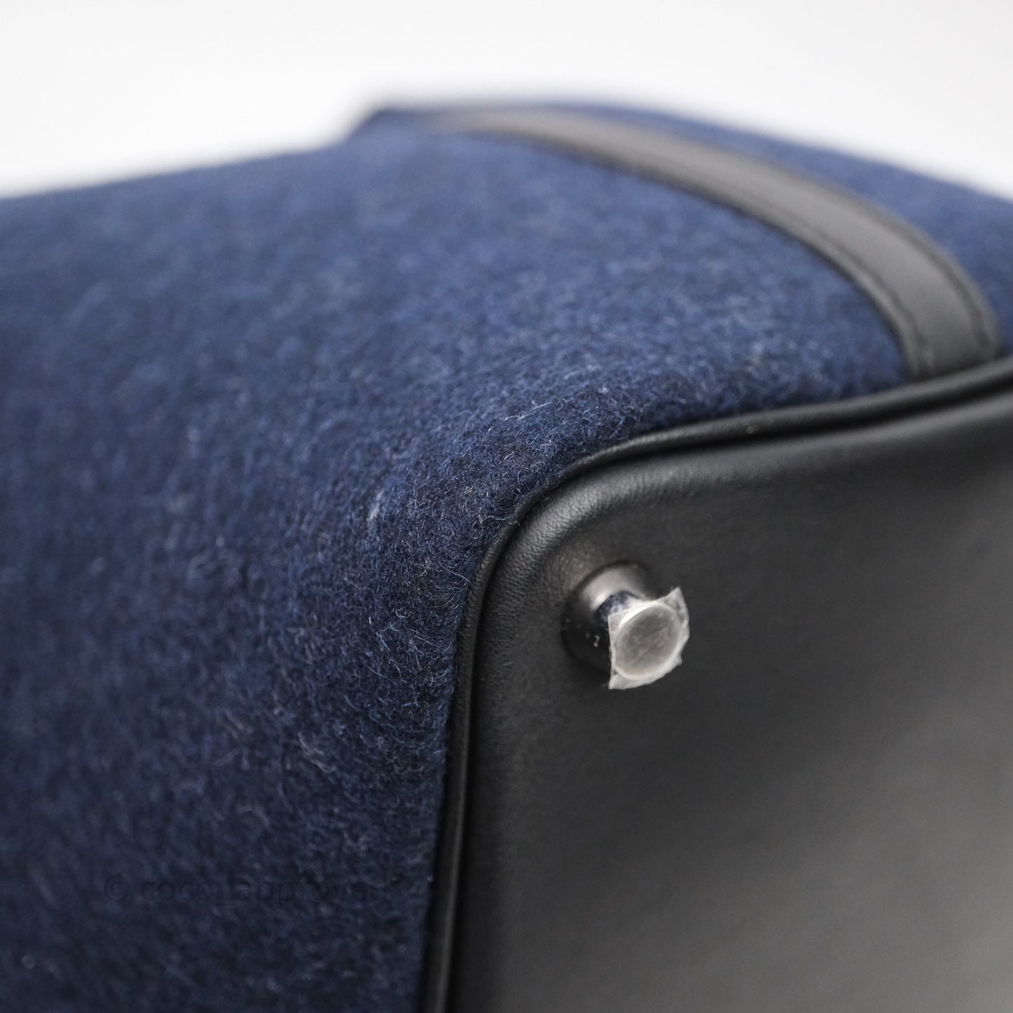 Hermès Picotin 18 Bleu Nuit 2Z / Swift Noir 89 Wool Feutre Swift Palladium Hardware