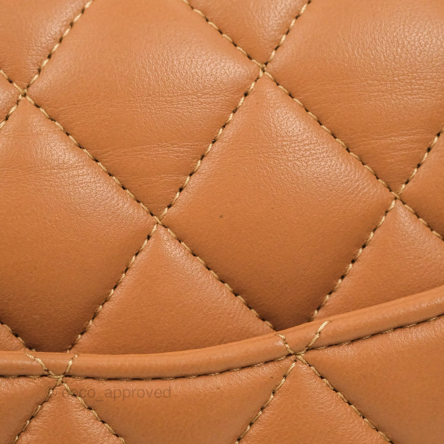Chanel Small Classic Quilted Flap Dark Beige Caramel Lambskin Gold Hardware 21P