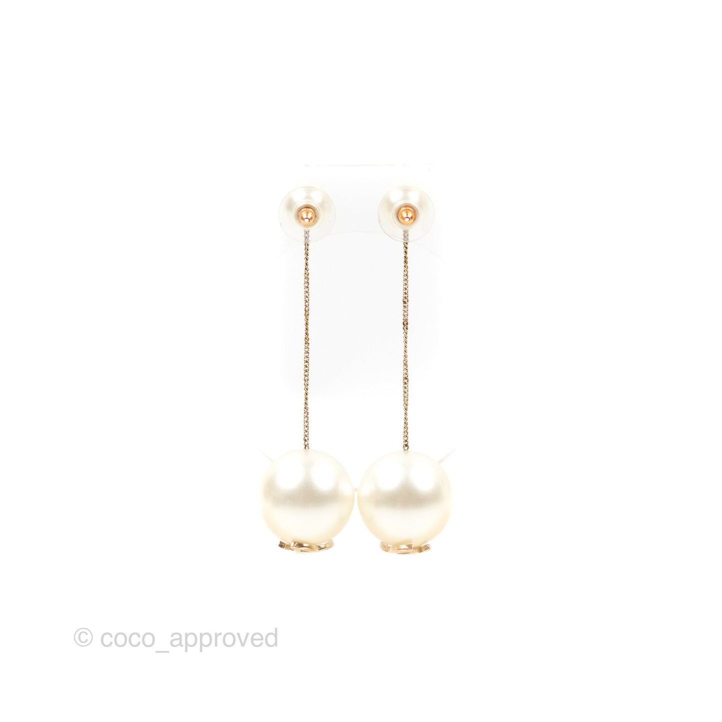 Chanel CC Pearl Drop Earrings