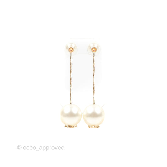 Chanel CC Pearl Drop Earrings