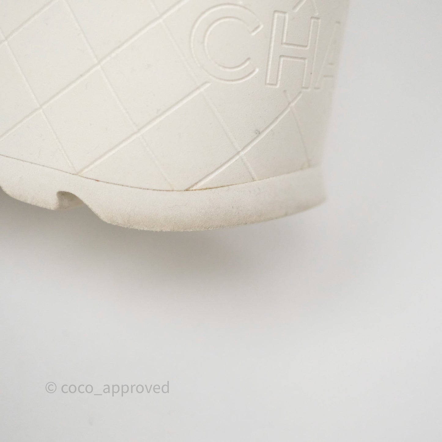 Chanel Logo Wedge Combat Boots White Size 38.5