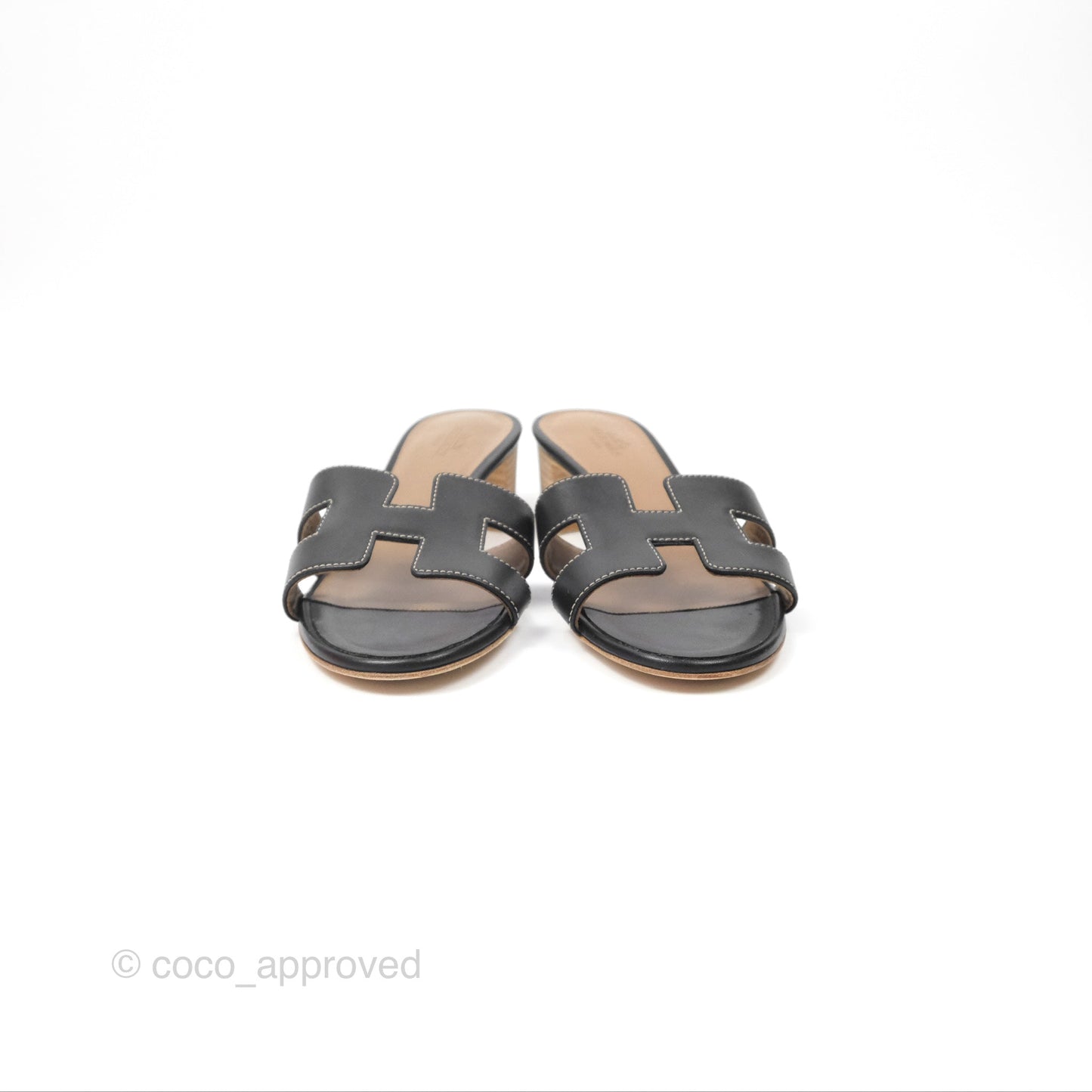 Hermès Oasis Black Sandals Size 35.5