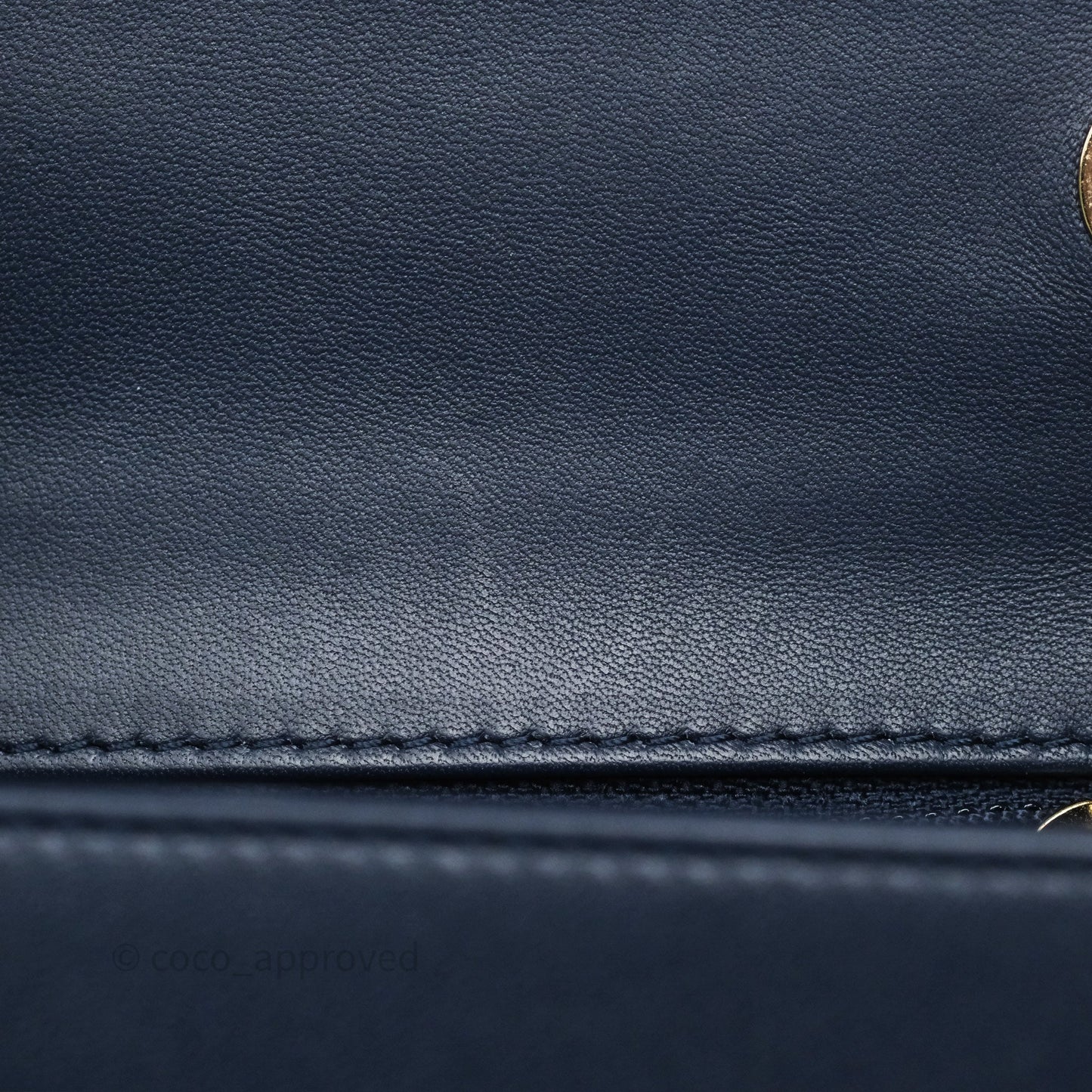 Chanel CC Mania Flap Bag Navy Lambskin Gold Hardware