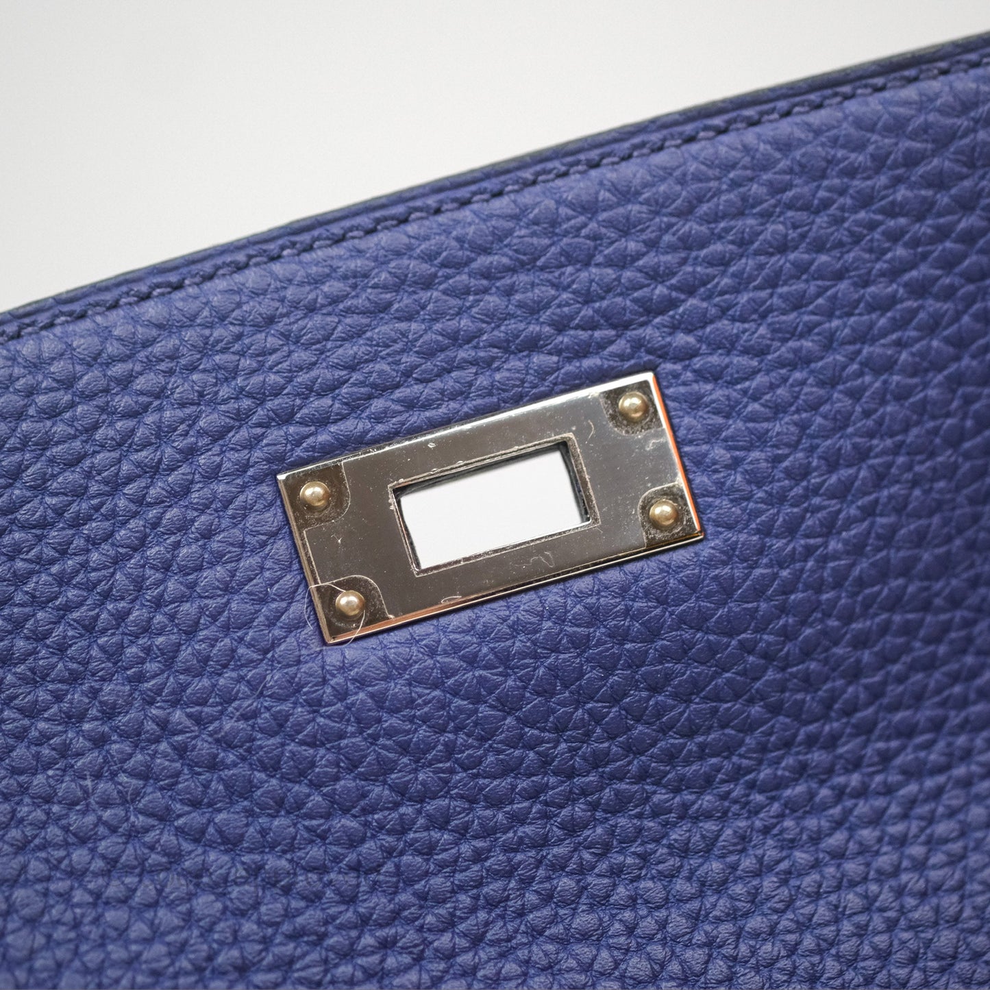 Hermès Kelly 32 Retourne Touch Bleu Encre Croc TM Palladium Hardware
