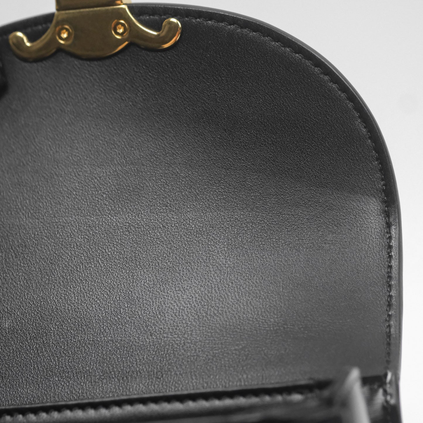 Celine Mini Besace Clea in Shiny Calfskin Black