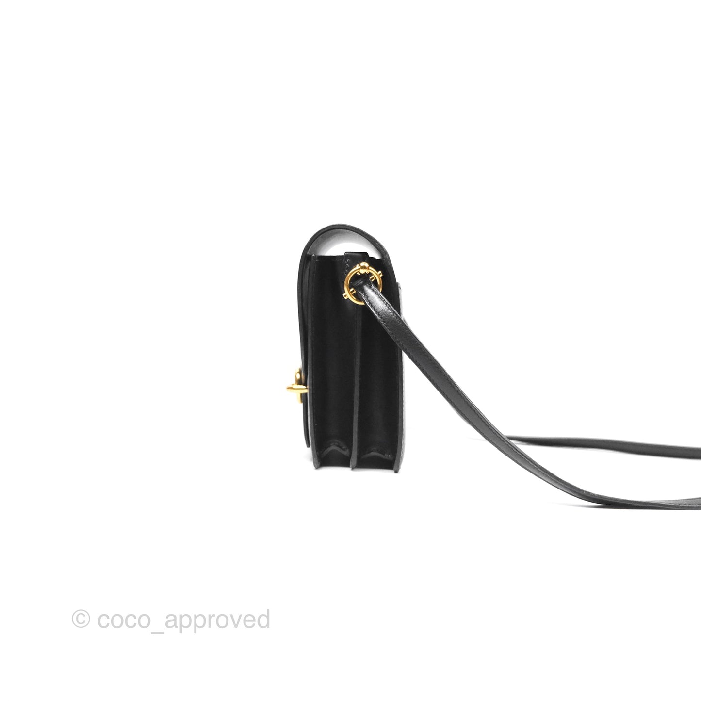 Hermès Roulis Mini 18 Noir 89 Veau Evergrain Gold Hardware